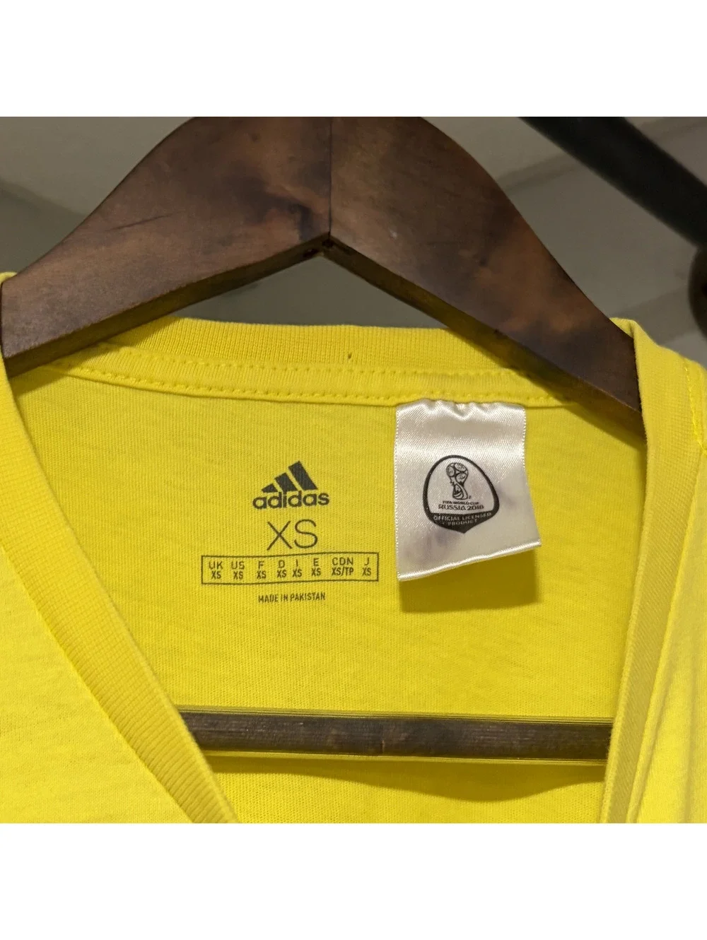 Adidas Brazil 2018 World Cup Yellow T-Shirt XS